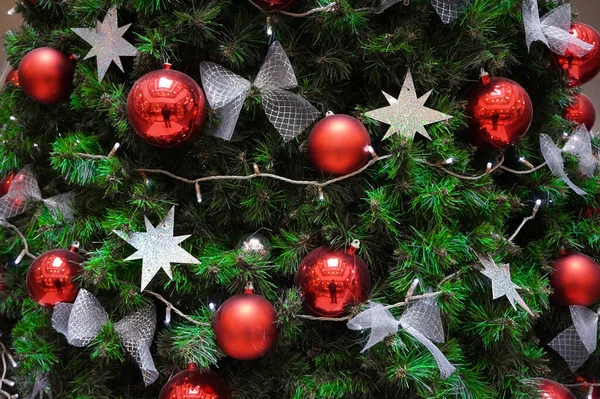 Textura Del Árbol Navidad Con Nieve Blanca — Foto de Stock