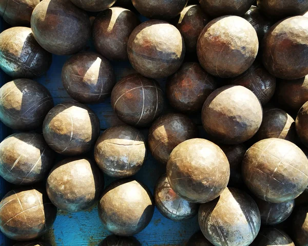 배경으로 Petanque Balls 텍스처 — 스톡 사진