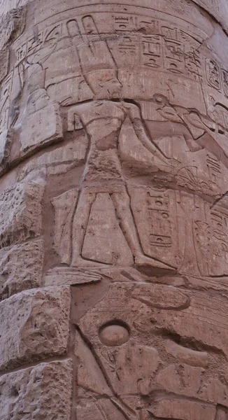 Struttura Geroglifico Dall Egitto Karnak Come Sfondo Molto Bello — Foto Stock