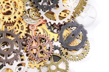 Beyaz arkaplanda izole edilmiş zaman makinesi tekerlekleri