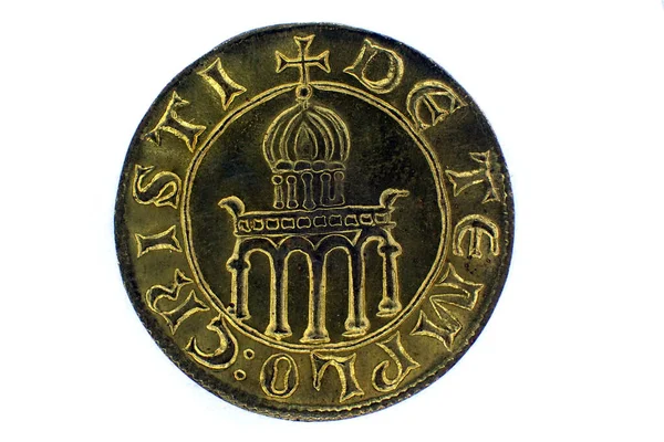 Стара Чеська Монета Ізольована Білому Тлі — стокове фото