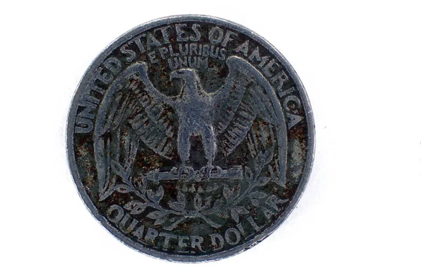 Стара Монета Сша Ізольована Білому Тлі — стокове фото