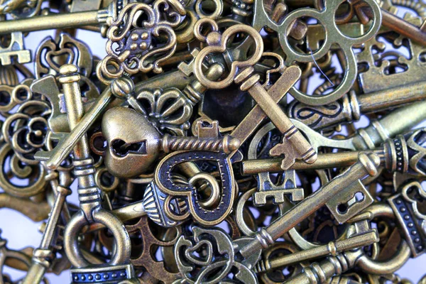 Régi Vintage Kulcsok Textúra Mint Nagyon Szép Háttér — Stock Fotó
