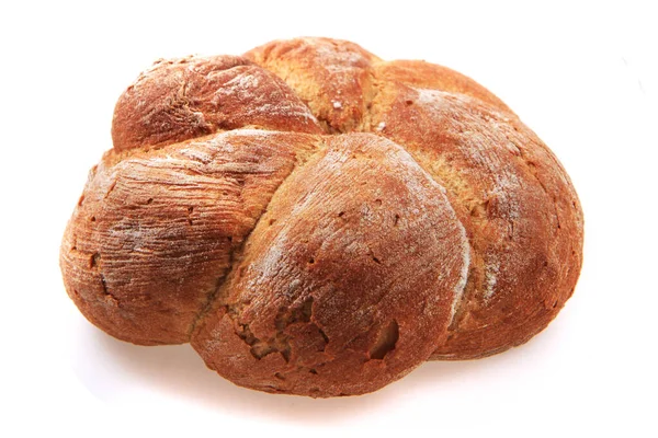 Tschechisches Frisches Brot Isoliert Auf Weißem Hintergrund — Stockfoto