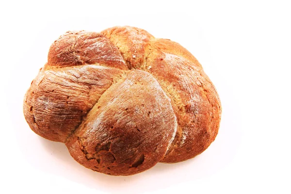 Český Čerstvý Chléb Izolovaný Bílém Pozadí — Stock fotografie