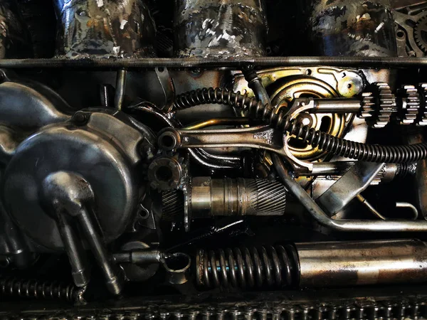 Iron Steampunk Cogwheel Texture Technology Background — Stock Photo, Image