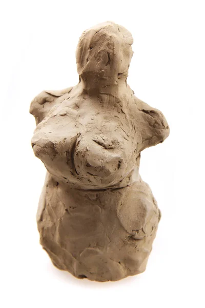 Любительская Модель Женщин Керамики Глины Изолированы Белом Фоне — стоковое фото