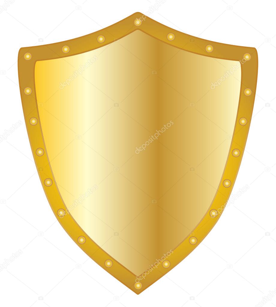 Golden shield shape vector eps 10