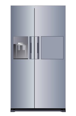 Buzdolabı elektronik aygıt beyaz vektör eps 10 izole