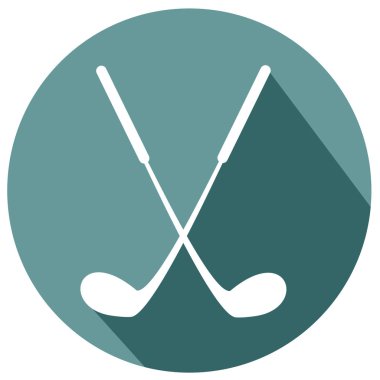 Golf kulüpleri düz tasarım simge vektör eps 10 çarpı işareti