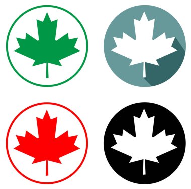 vektör eps 10 akçaağaç yaprağı Icon set