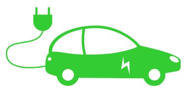 yeşil elektrikli otomobil konsepti vektör eps 10