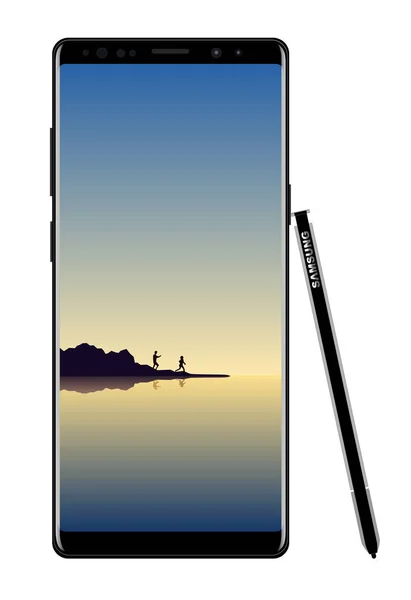 Modernes Smartphone Mit Stift Galaxie Note Vektor Folge — Stockvektor