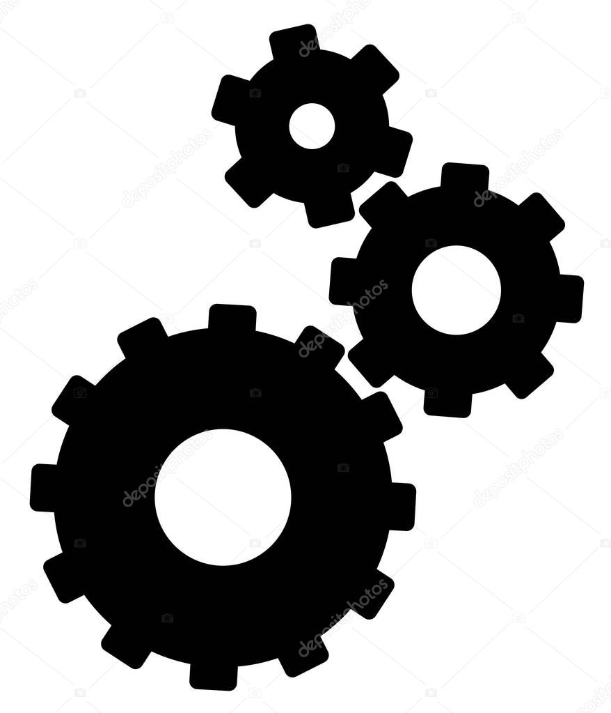 Settings gears icon in modern flat style for web vector eps 10