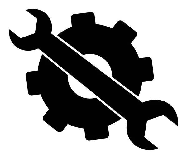 Вектор Black Gear Wrench — стоковый вектор
