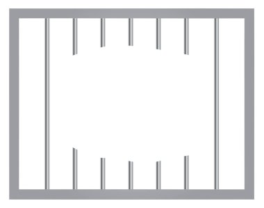 Hapishane çubuklarla penceresinde. Jail break vektör eps 10