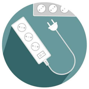 elektrik soketi düz tasarım simge vektör eps 10