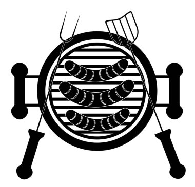 ızgara sosis barbekü çatalı vektör eps 10