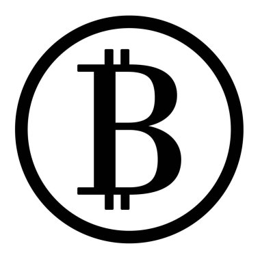 Bitcoin siyah daire simge vektör eps 10