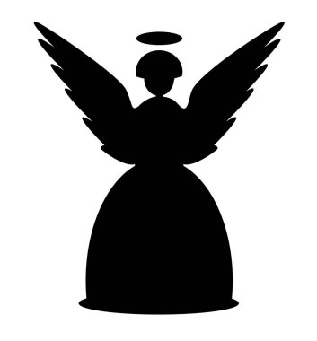 Noel melek siyah simge vektör eps 10