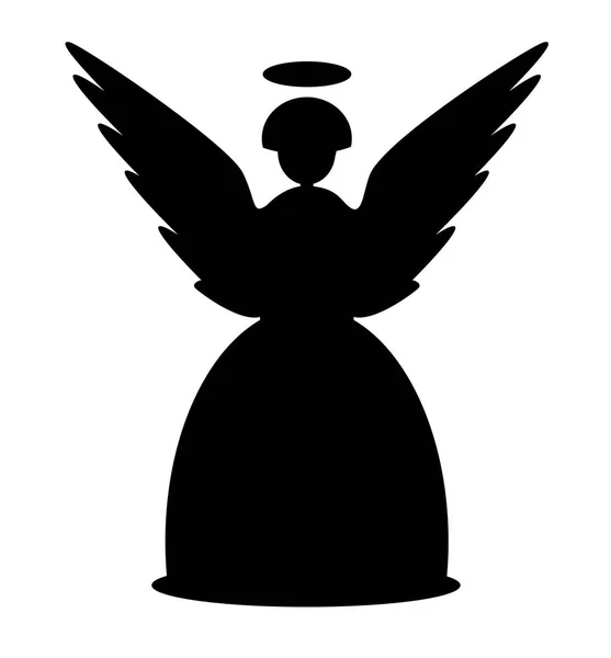 Christmas Angel Black Icon Vector Eps — Stock Vector