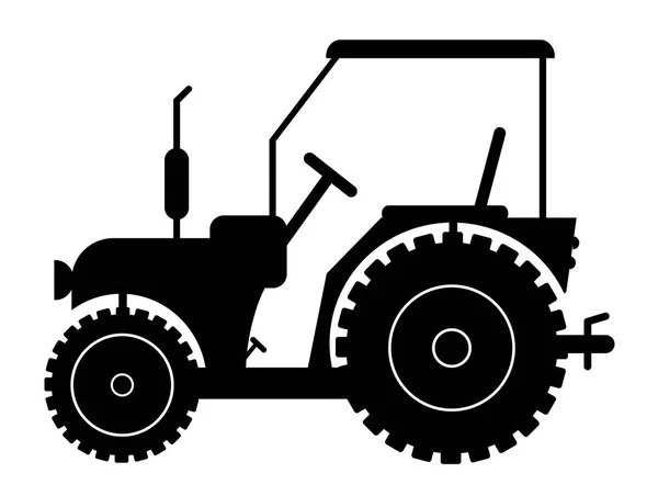 Silhouette Tractor White Background Vector Eps — Stock Vector