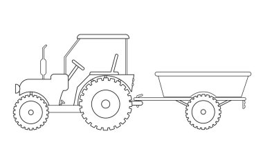 Traktör römork çizim vektör eps 10 ile