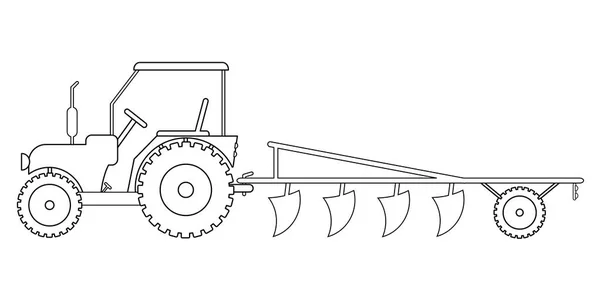 Трактор Сельскохозяйственной Техникой Полевых Работ Вектор Eps — стоковый вектор