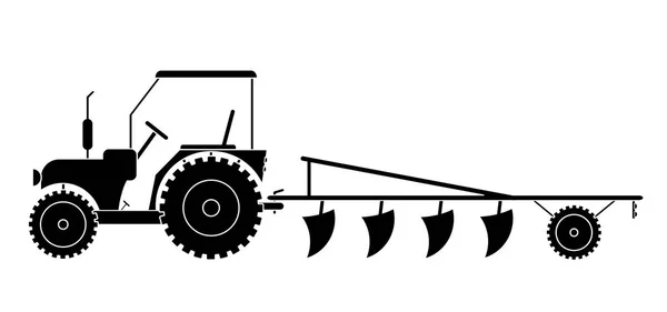 Traktor Med Jordbruksmaskiner För Fältet Arbete Vektor Eps — Stock vektor