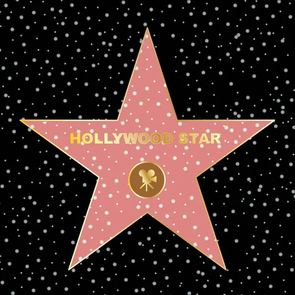 Hollywood Ster Celebrity Fame Van Wandeling Boukevard Vector Eps — Stockvector