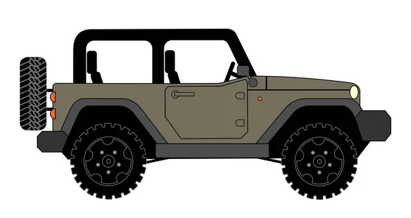 Suv Jeep Voor Safari Extreme Reizen Pictogram Vector Eps — Stockvector