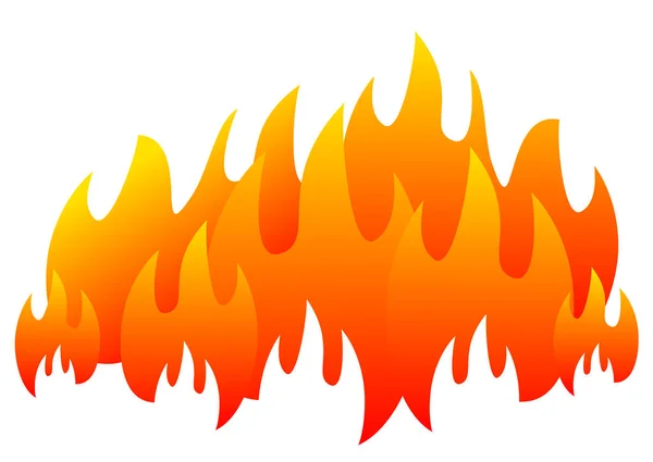 Fuego Ardiente Bandera Llama Horizontal Para Diseño Web Vector Eps — Archivo Imágenes Vectoriales