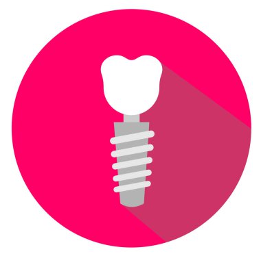 diş implantı düz tasarım simge vektör eps 10