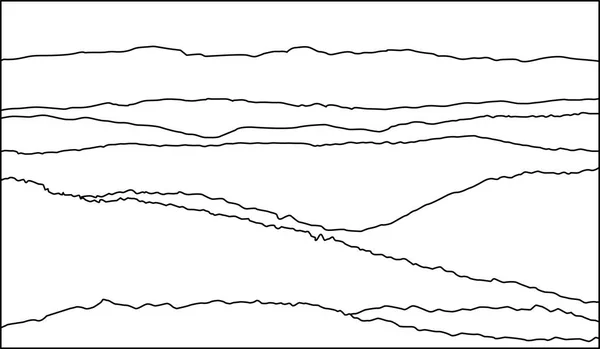 Paisaje Montañas Dibujo Vector Eps — Vector de stock