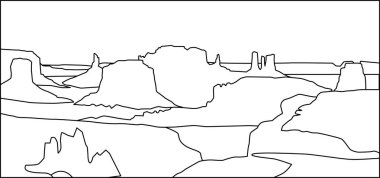 Peyzaj çizim vektör eps 10 Dağları