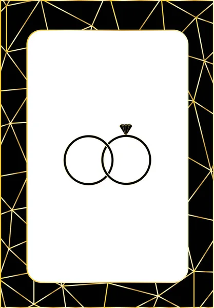 带圆环矢量 Eps 的婚纱卡设计布局模板 — 图库矢量图片