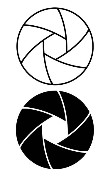 camera lens aperture ring icon set vector eps 10