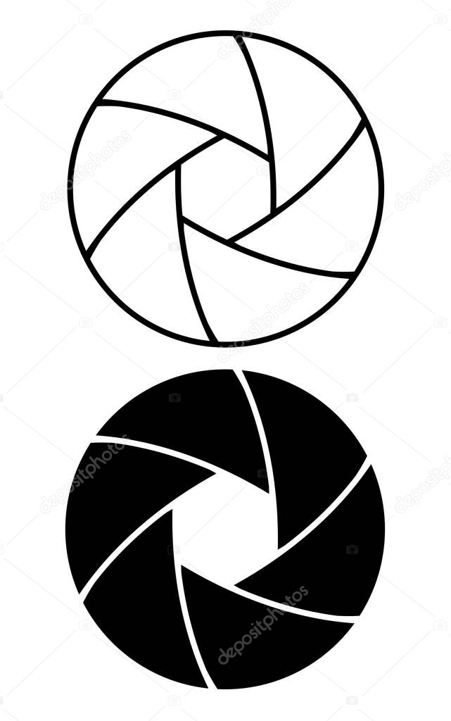 Camera lens aperture ring icon set vector eps 10