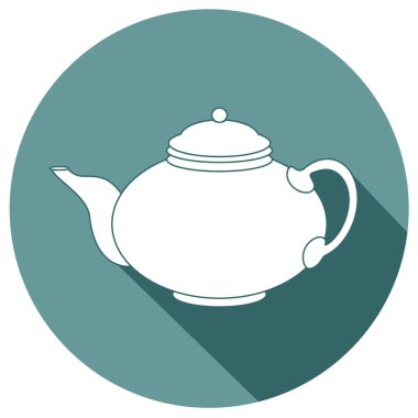 Çin yuvarlak çaydanlık düz tasarım simge vektör eps 10