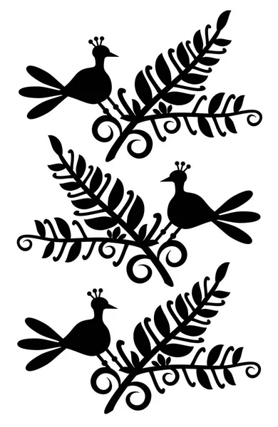 Візерунок Квітами Птахами Векторні Епохи — стоковий вектор