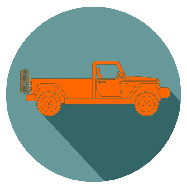 Pickup Teherautó Klasszikus Teherautó Lapos Design Vektor Eps — Stock Vector