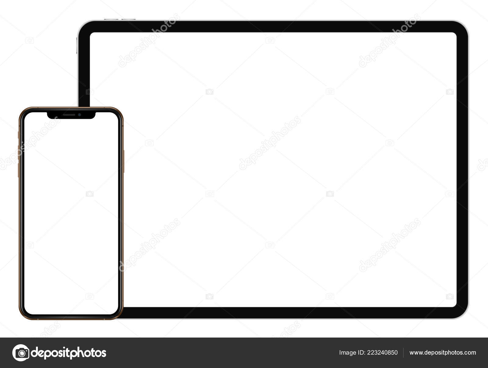 Business Tablet Ipad Pro Iphone Max White Background Vector Eps Vector Image By C Leonardo255 Vector Stock