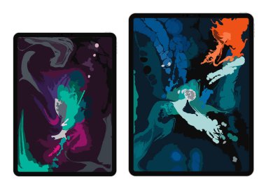 Vektör eps 10 iş Tablet Ipad Pro 11 ve beyaz arka plan illüstrasyon 12,9 stili 