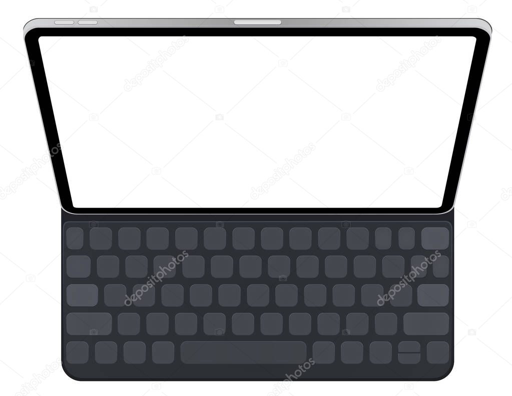 Business Tablet IPad Pro 12,9 with keyboard vector eps 10