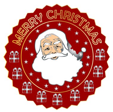 Beyaz arka plan vektör eps 10 Noel Baba damgası
