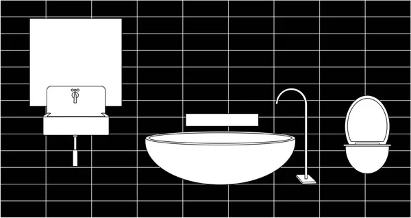 浴室水槽 镜子向量 Eps — 图库矢量图片