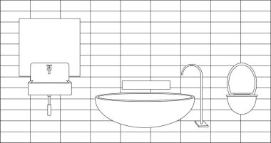 banyo lavabo, ayna vektör eps 10