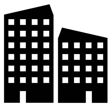 Kentsel binalar simgesi web vektör eps 10 için modern düz stilde