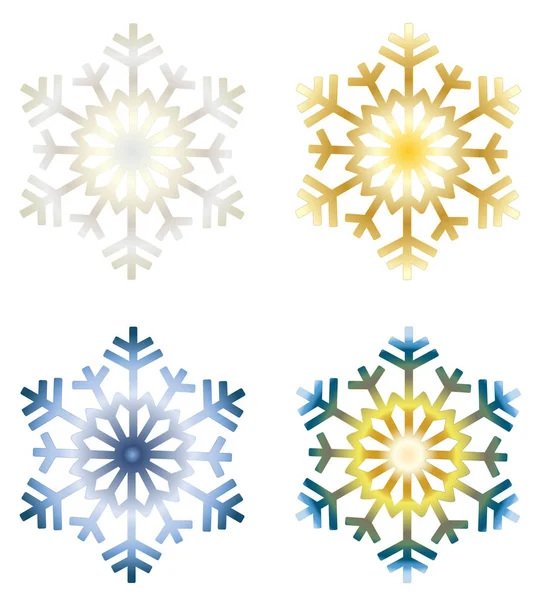 Набор Значков Icy Snowflake — стоковый вектор