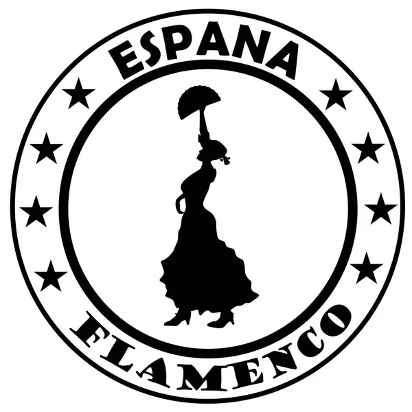 Siyah, flamenko dansçısı ile vektör eps 10 pul.